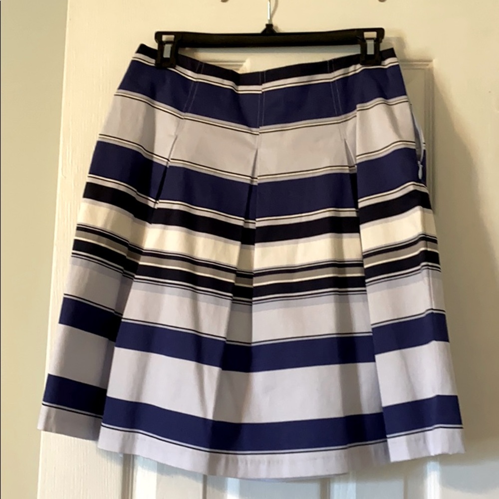 Blue and White Striped Skirt